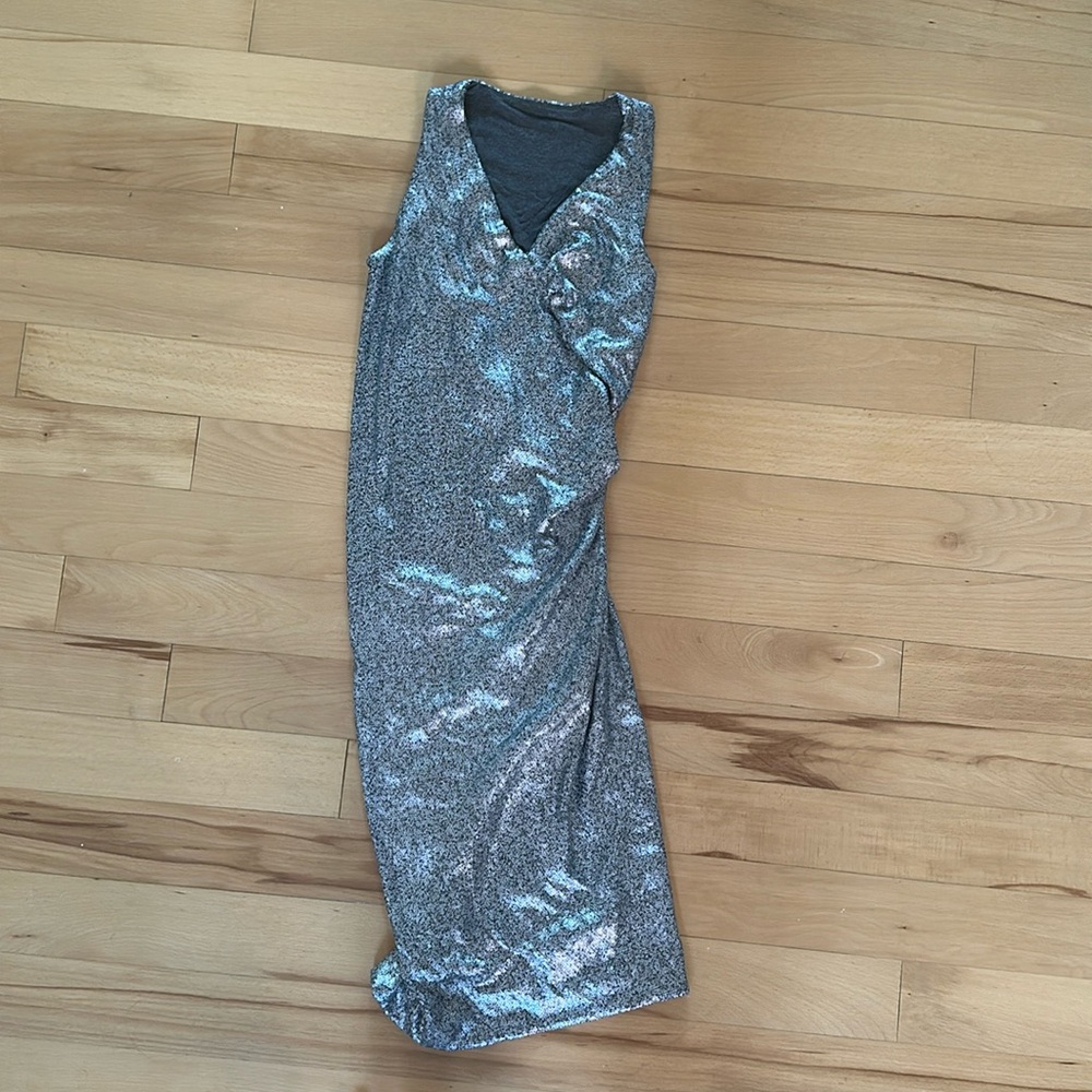 Donna Karan V-Neck Midi Length Dress